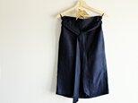 リネン　シンプルタイトスカート　ネイビーの画像