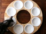 木製フードテーブル　バウム/フルセット（フードボウル13.5cm付）13.CATS.WORKSオリジナルの画像