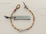 真鍮ヨーガン×ミスティックトパーズ×フランスアンティークglassbracelet(sorairo)の画像