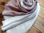 ご予約品*滅紫色×卯の花色*艶めく大判シルクショールの画像