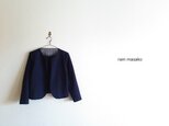 sale!ネイビーコットンウールのノーカラージャケット値下げしましたの画像
