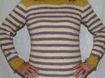 色変わりのボーダーのセーターの画像
