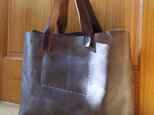 simple tote　牛ヌメ革　アンティークブラウンの画像