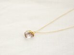 Rough Rock White Topaz Necklace w/ JapaneseLacquer,GoldLeafの画像