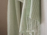 「Tさまご依頼品」手織りカシミアストール・・バーブシュカ（浅緑）の画像