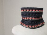 シルクウールのネックウォーマー(Pink flower)