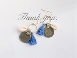 vintage coin shell earringsの画像