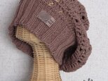 ざっくり編みでくったり帽子（コットン100モカブラウン）の画像