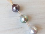 K14GF three tahitian pearl necklaceの画像