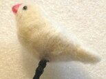 羊毛フェルト白文鳥イヤホンジャックカバー