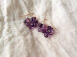 送料無料 【K14gf】 アメジストのふさふさピアス
