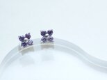 アメジスト すみれ フラワー ピアス シルバー925