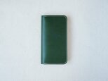 牛革 iPhoneSE/5/5sカバー  ヌメ革  レザーケース  手帳型  グリーンカラーの画像