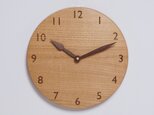 木製 掛け時計 丸型 栗材11の画像