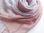 訳あり*蘇芳色×藤鼠色*艶めく大判シルクショールの画像