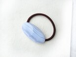 天然石の髪飾り「紫陽花色のブルーレースアゲート」Ⅰの画像