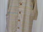 紬からモダンチェックのコート　絹