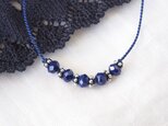 Navy＆Silver Short Necklace（ラピスラズリ）の画像