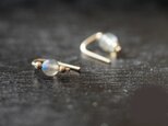 ラブラドライト14kgf pierce Round - 『天然石の小さな 2way ピアス- daintyの画像