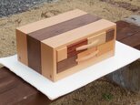無垢材で作った2段+隠し個所付き引き出し