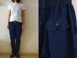【受注制作】ブルーインディゴストレッチデニム　すらりパンツ〈М・ММ・Ｌsize〉