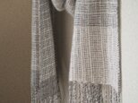 「Kさまご依頼品」手織りカシミアストール・・バーブシュカ（モノトーン）の画像