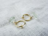 グリーンクォーツ　フープイヤリング　　