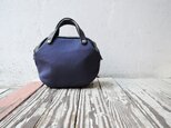 【ORZO】《ベルト付》神戸 ヌメ革×8号帆布 2wayミニボストンショルダーBAG ネイビー 524cの画像