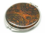コンパクトミラー 天然貝仕様（メヘンディ）＜螺鈿アート＞