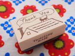 消しゴムはんこ「Thank You☆屋根ねこ」の画像