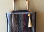 SO1707 着物 大島紬 トートバック vintage kimono oshima tsumugi tote bagの画像