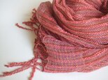 手織りストール・・赤レンガの画像