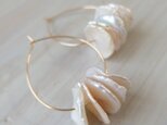 K14GF keshi pearl hoop pierceの画像