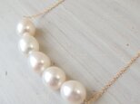 K14GF 5 tahitian pearls necklaceの画像