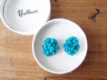 送料無料【刺繍ピアス】Turquoise chips