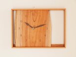木製 箱型 掛け時計 欅（ケヤキ）材1の画像