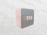 Wood small square clock  ナチュラル×ホワイトの画像