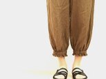 リネン＊裾絞りパンツ＊ブラウン