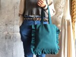 cotton linen bag (cyan)の画像