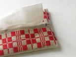 手織り布のティッシュケースBの画像