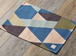 ランチョンマット 北欧デザイン ブルーブラックジオ 2枚組 天然リネン 45×32cm jubileeteatoweltt035の画像