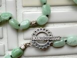 グリーンフェルスパーとシルバービーズネックレス