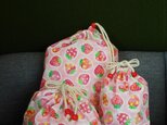 入園巾着3枚セット　イチゴちゃん