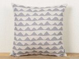 クッションカバー 45×45cm 北欧柄 グレー リップル 天然リネン jubileecushioncc108ymの画像