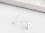 数字＆4月 誕生石 ピアス シルバー925