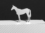 Horse-BookMark-2-d　馬 サラブレッド　シルバーブックマーク しおりの画像