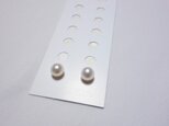 mさまご予約　7ｍｍ  あこや真珠　ひと粒ピアス（チタン）