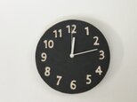 陶シンプル 掛け時計 黒の画像