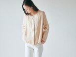 【在庫ラスト1点SALE】enrica linen blouson pinkbeige / botanical dyeの画像