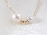 [K10YG]アコヤパール＆ミラーカットボール(誕生石プラス1）＊小さな仕掛けが楽しいネックレスの画像